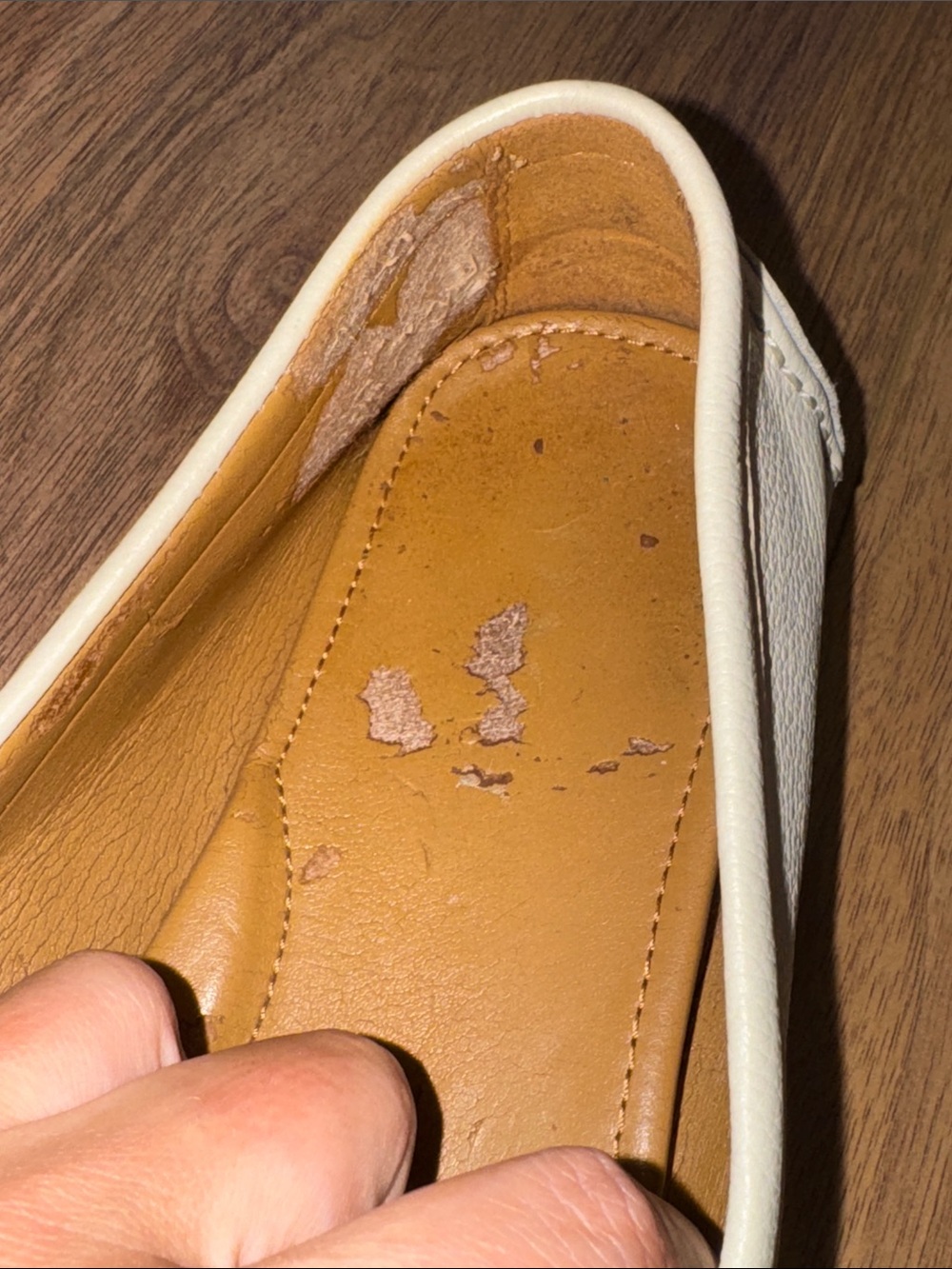 COACH Marley Cream Leather Driver Loafers with Gold Logo - Picture 4 of 8